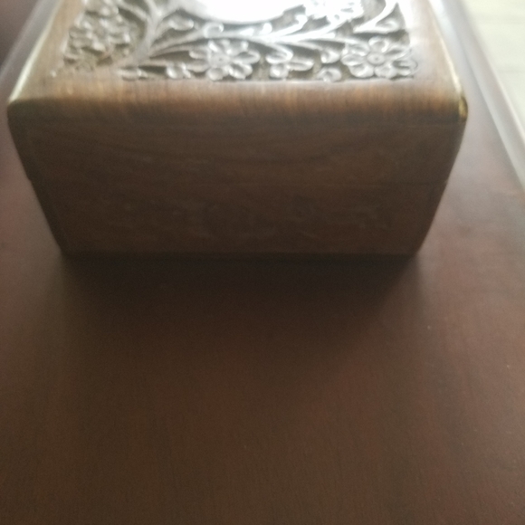 Hand Carved Teak Box - Picture 2 of 5